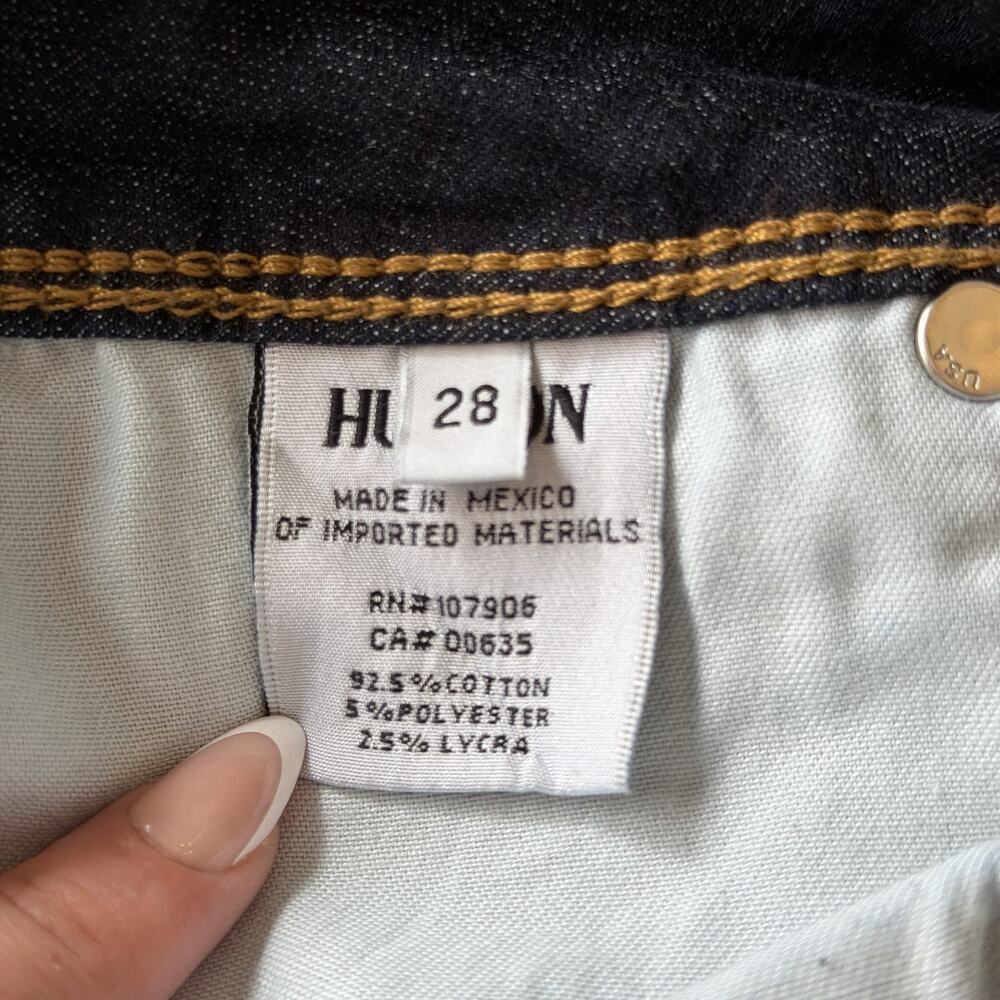 Hudson Beth Baby Boot Jeans Women’s 28 Dark Double Button Flap Pocket NW176DIF - Picture 8 of 10